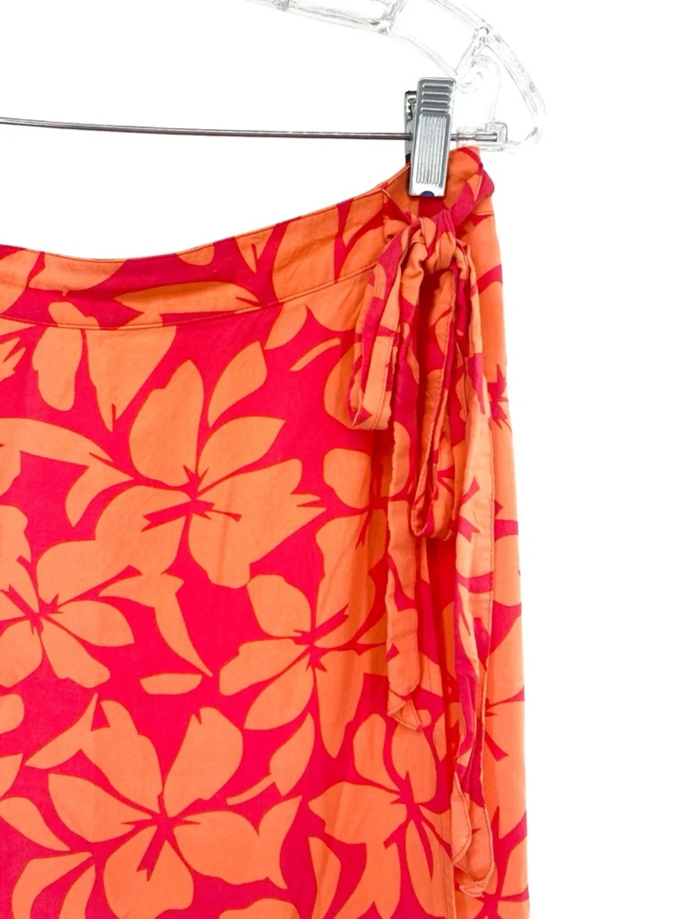 J. Crew Tropical Floral Faux Wrap Midi Skirt Size Large